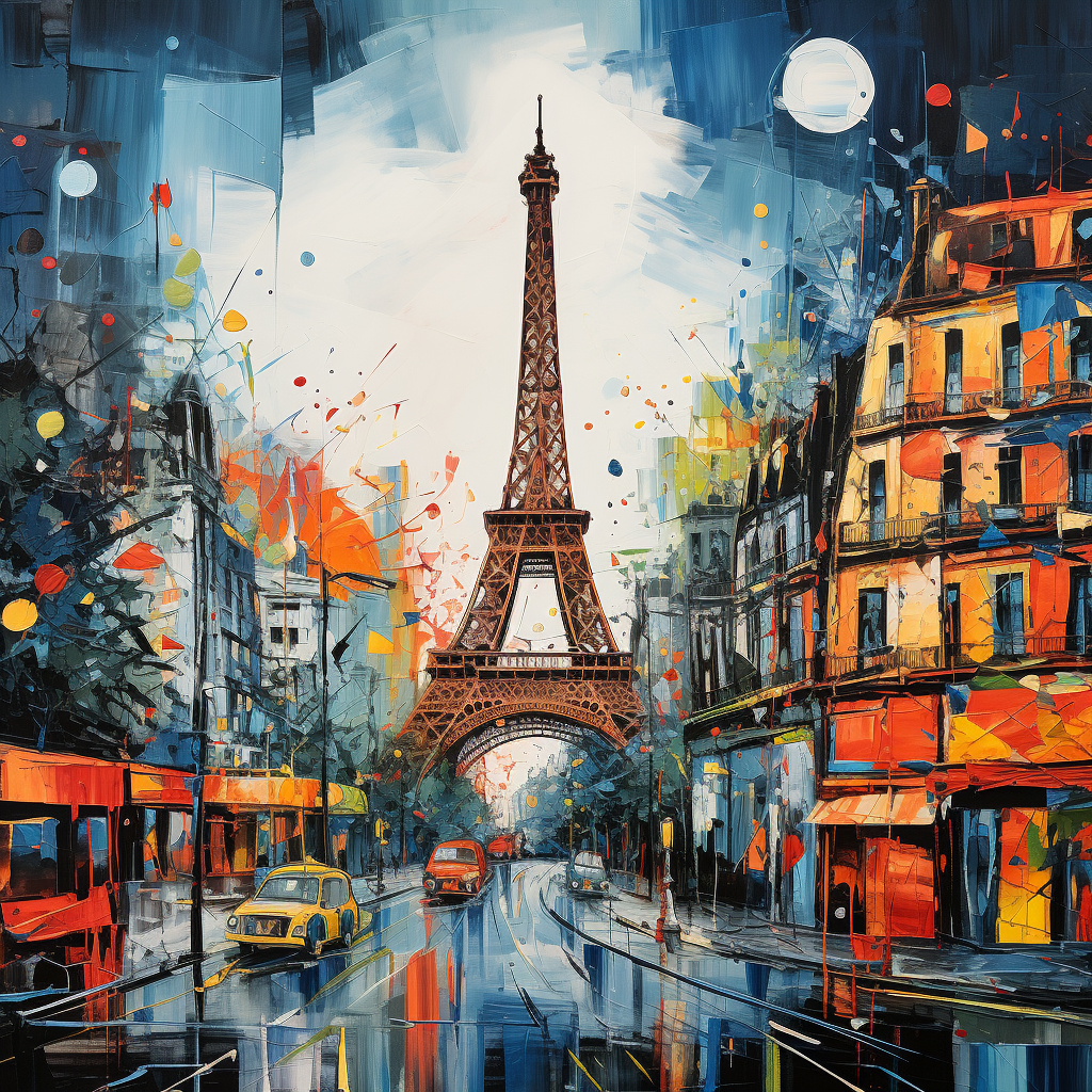 abstract painting of Paris